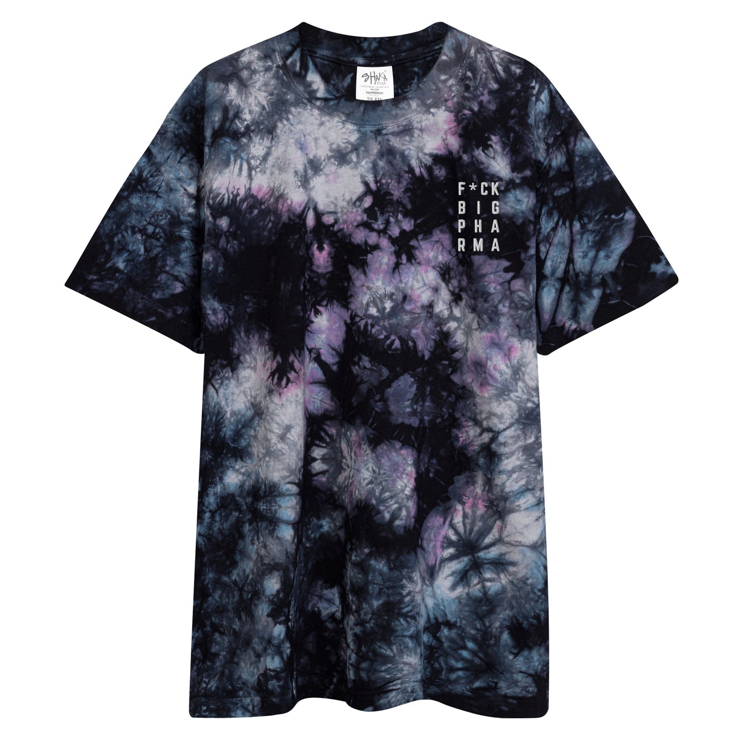 F*CK Big Pharma Embroidered Tie-Dye Shirt